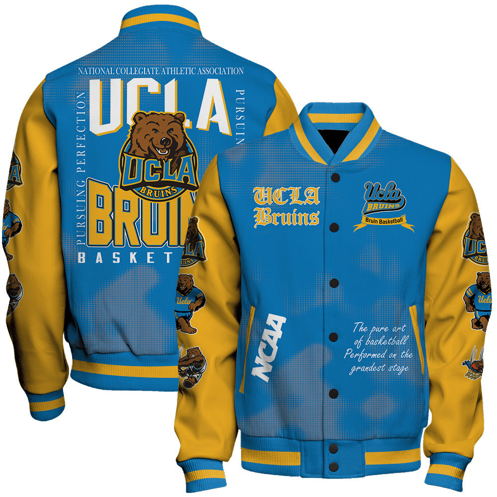Ucla Bruins Ncaa Basketball Bruin Basketball 3D Unisex Varsity Jacket