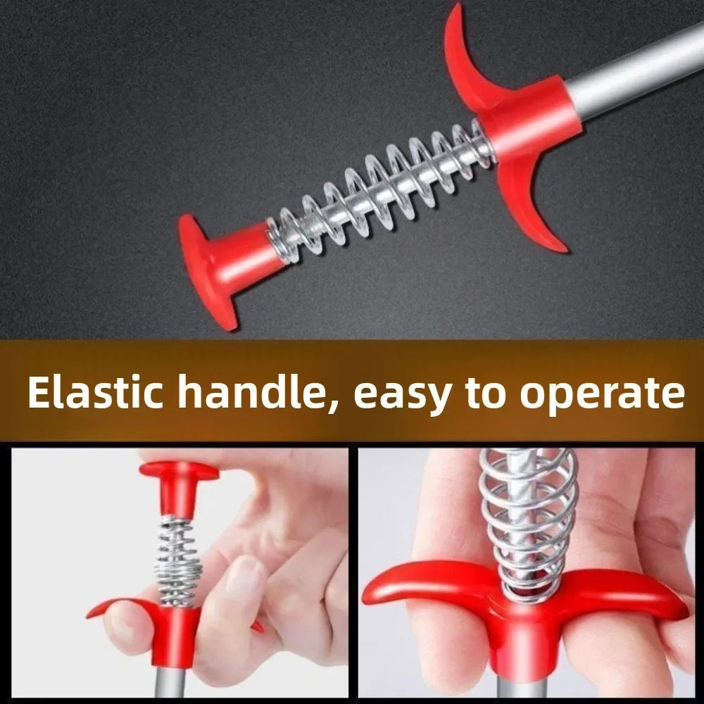 Heavy Duty Pipe Unblocker Four-Jaw Manual Drain Cleaner Telescopic Sewer Dredging Tool Clamping Pipe Opener