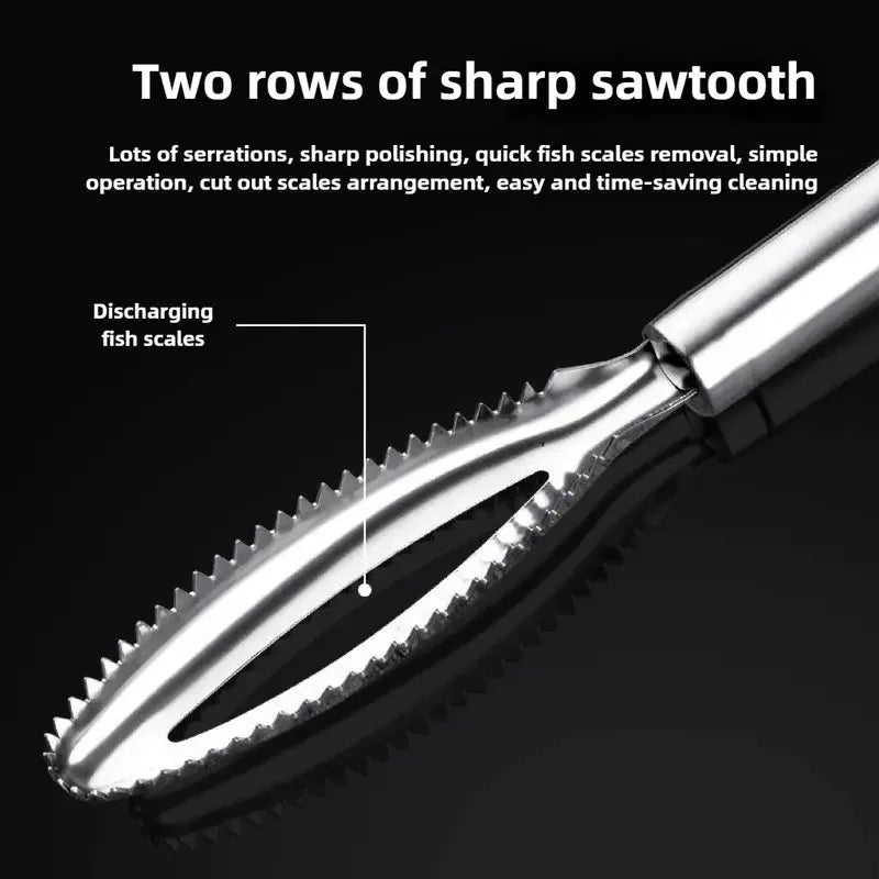 1 Pack Stainless Steel Fish Scaler - Prevents Scales from Flying for Easy Cleaning, Perfect for Home Cooks & Fishermen