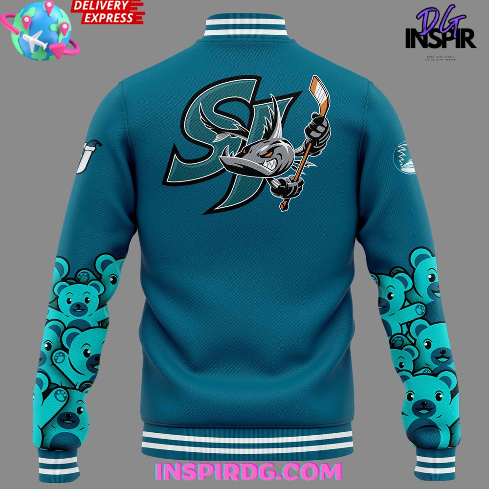 San Jose Barracuda Teddy Bear Special Blue Jacket