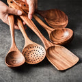 5pcs Wooden Spoons for Cooking Kitchen Utensils Set Non Stick Spoon Cooking Spatula