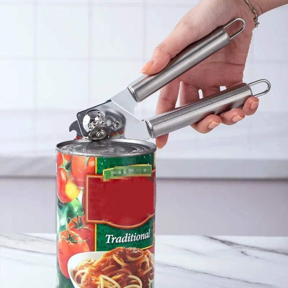 Multifunctional Bottle Opener Heavy-Duty Kitchen Gadget Jar Opener Tool Stainless Steel Manual Can Opener Rust-Resistant
