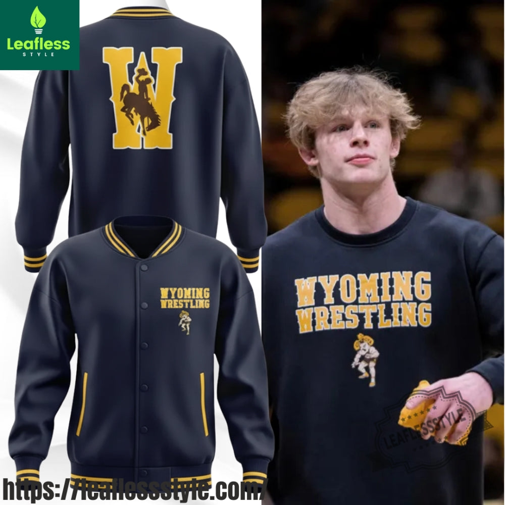 Wyoming Cowboys Wrestling Classic Wordmark Baseball Jacket