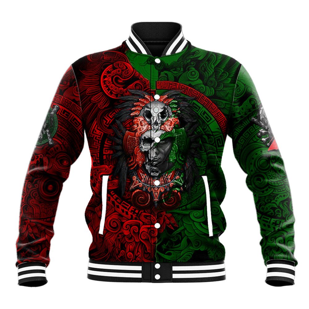 Skulls Aztec Warriors Baseball Jacket Dt02