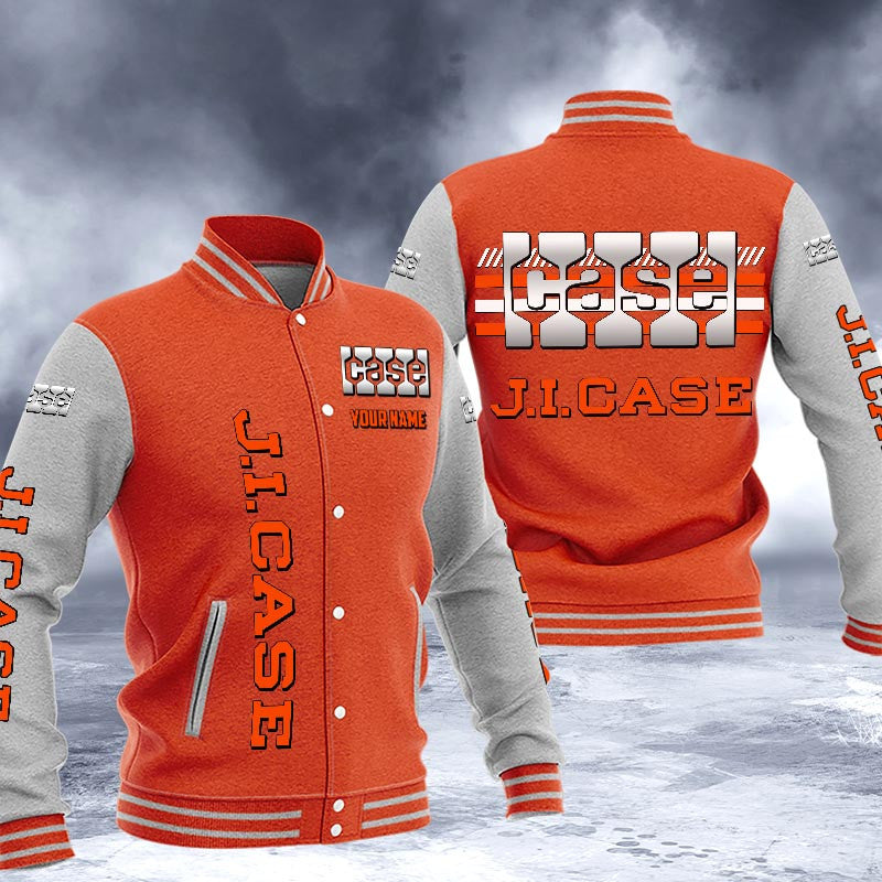 J.I. Case Dmhj1626 Logo Baseball Varsity Jacket