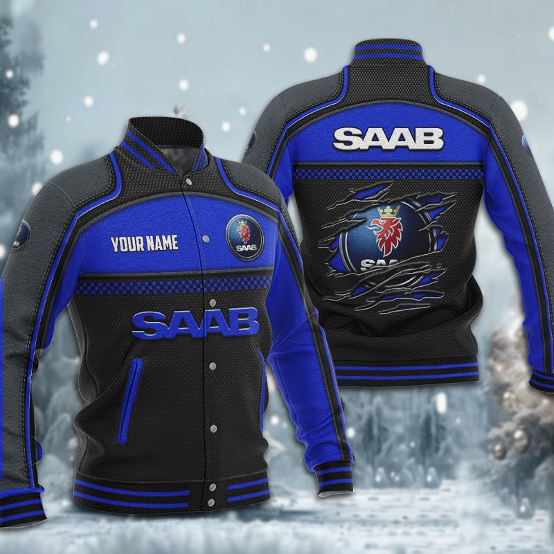 Saab Dmhj1847 Baseball Jacket Logo Baseball Varsity Jacket
