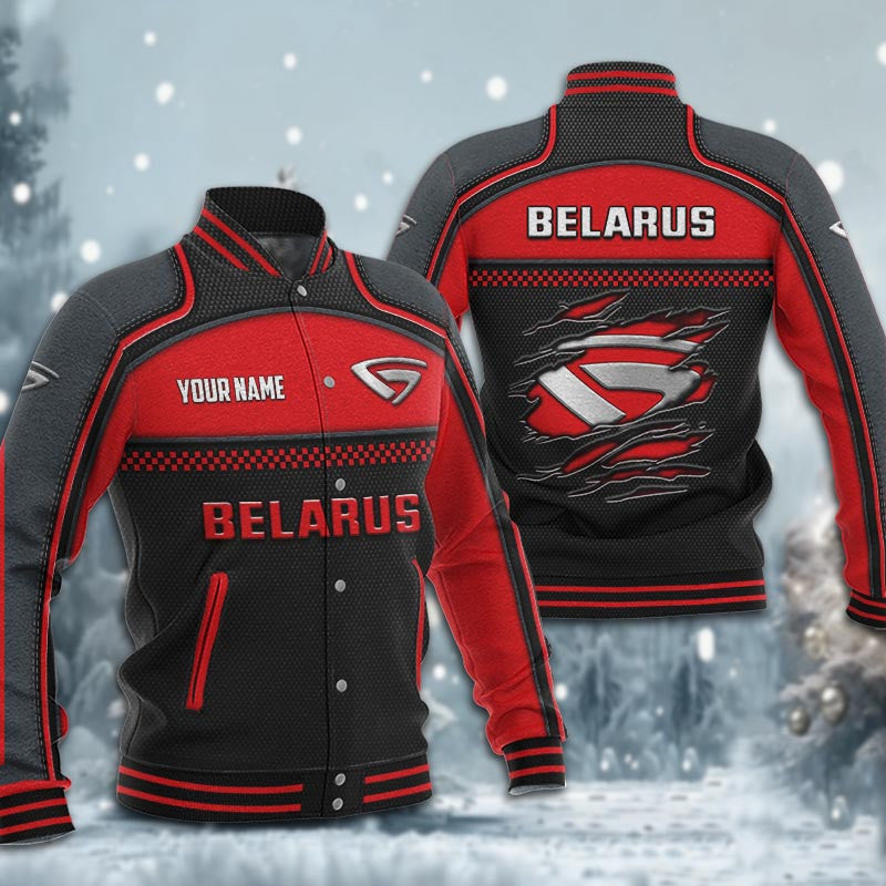 Belarus Dmhj1909 Baseball Jacket Logo Baseball Varsity Jacket