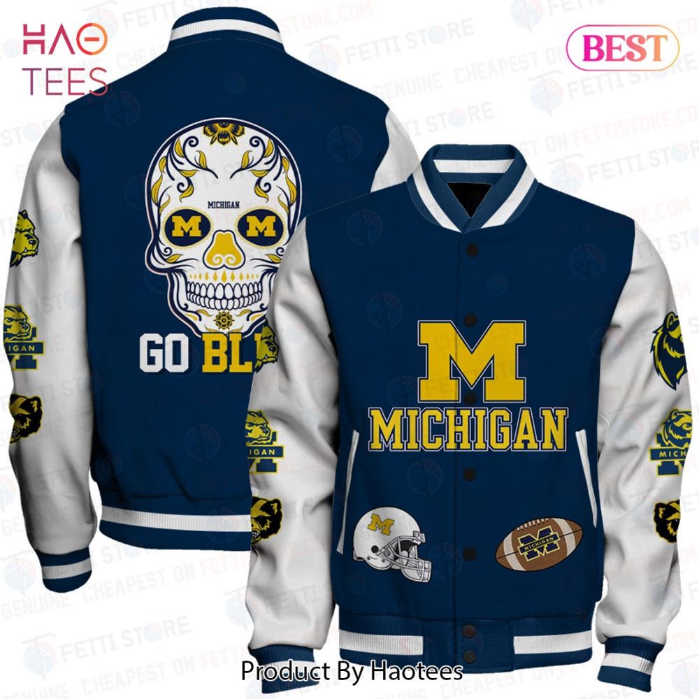 Stylish Michigan Varsity Jacket - Go Blue Spirit Wear - Unisex College Sports Apparel