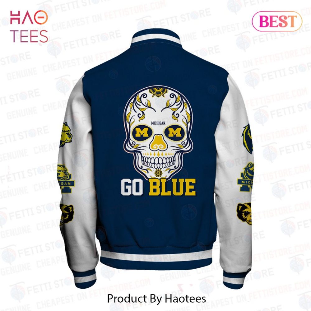Stylish Michigan Varsity Jacket - Go Blue Spirit Wear - Unisex College Sports Apparel