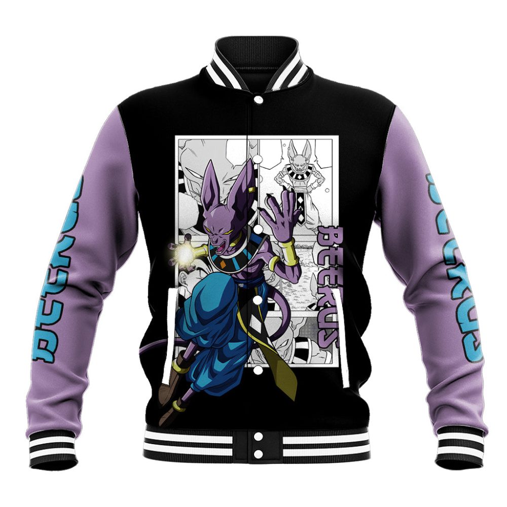 Beerus Baseball Jacket Dragon Ball Mix Anime Manga Ts04