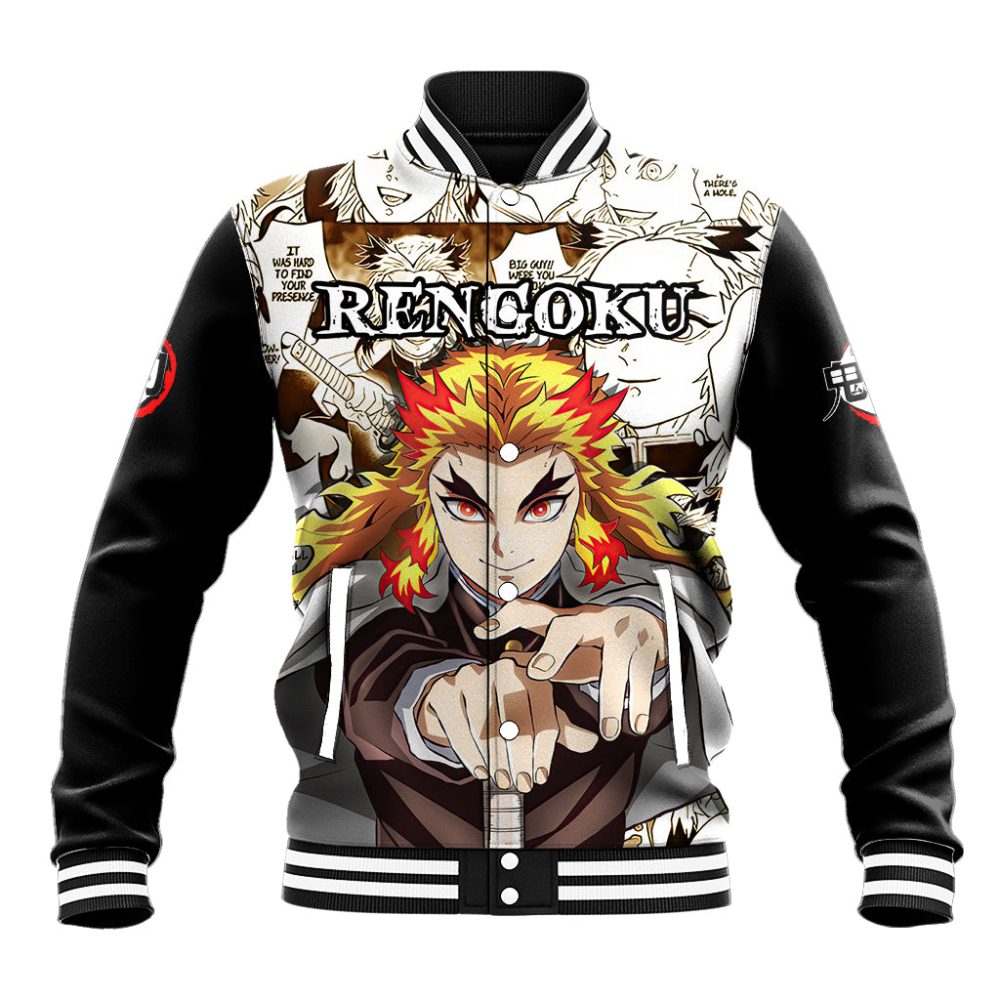 Kyojuro Rengoku Demon Slayer Baseball Jacket Anime Mix Manga Style Ts04