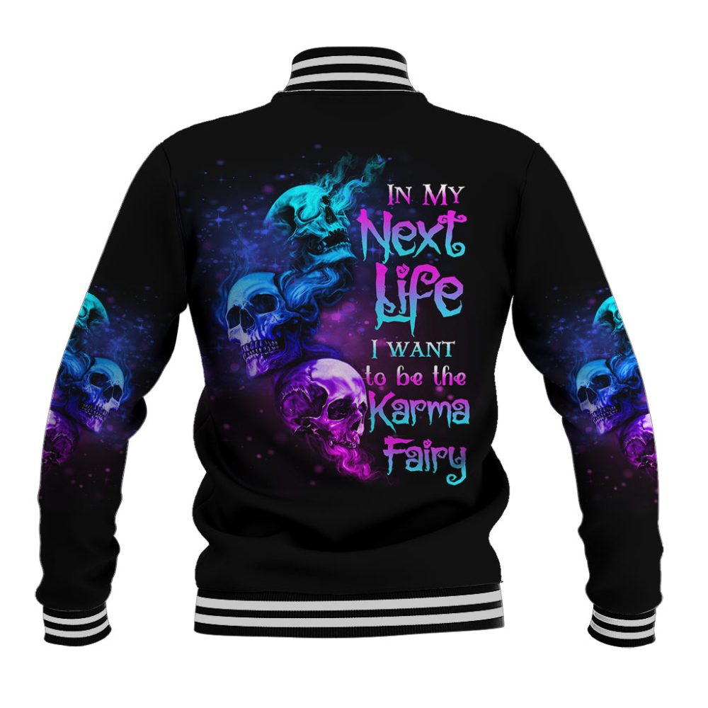 Karma Fairy Three Skulls Baseball Jacket Ts04