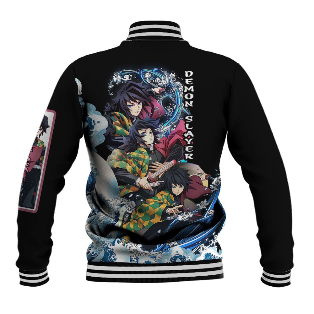 Demon Slayer Anime Baseball Jacket Giyu Tomioka Water Hashira Ts07