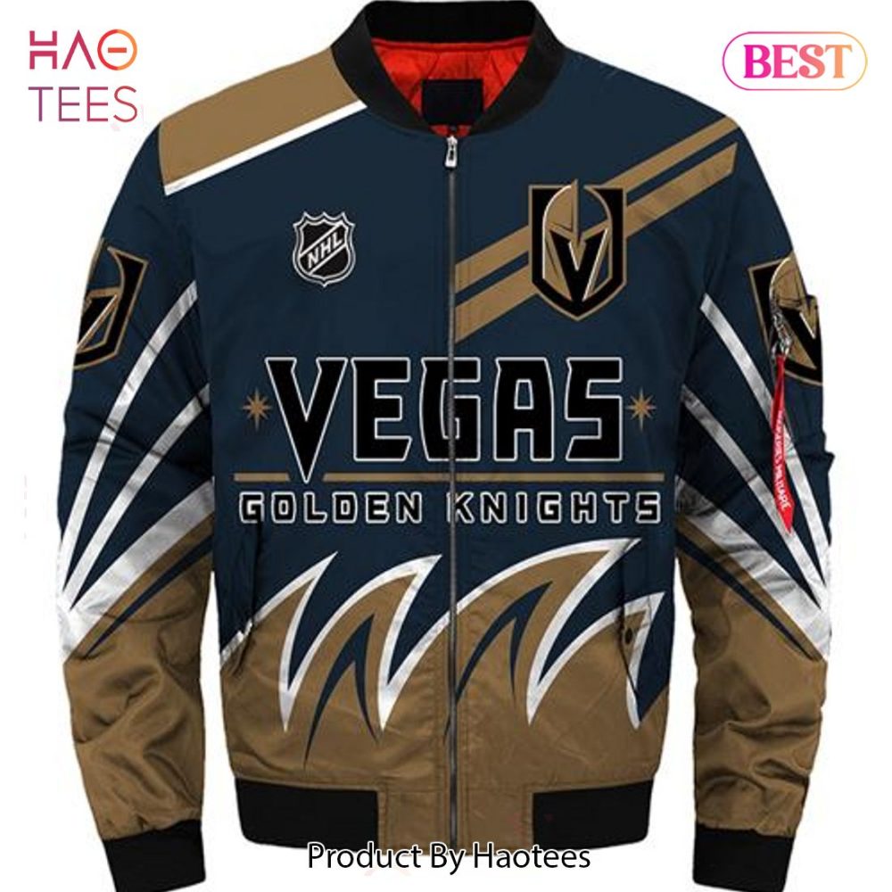 New Fashion   Vegas Golden Knights Bomber Jacket Style Winter Coat Gift For Men